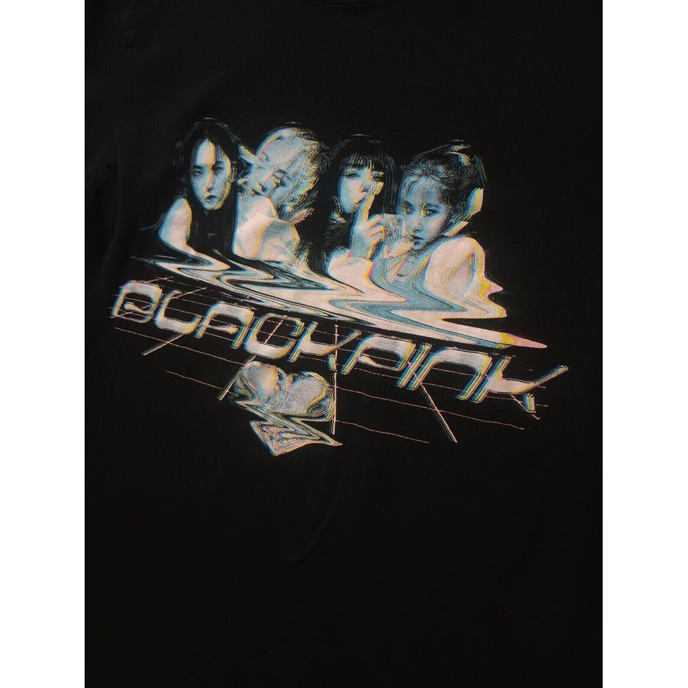 divided‎ black pink t shirt black Short sleeve size Large